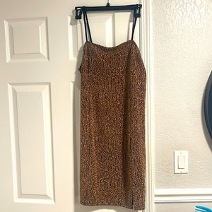 XXL stretch gold mini dress . Never worn ,